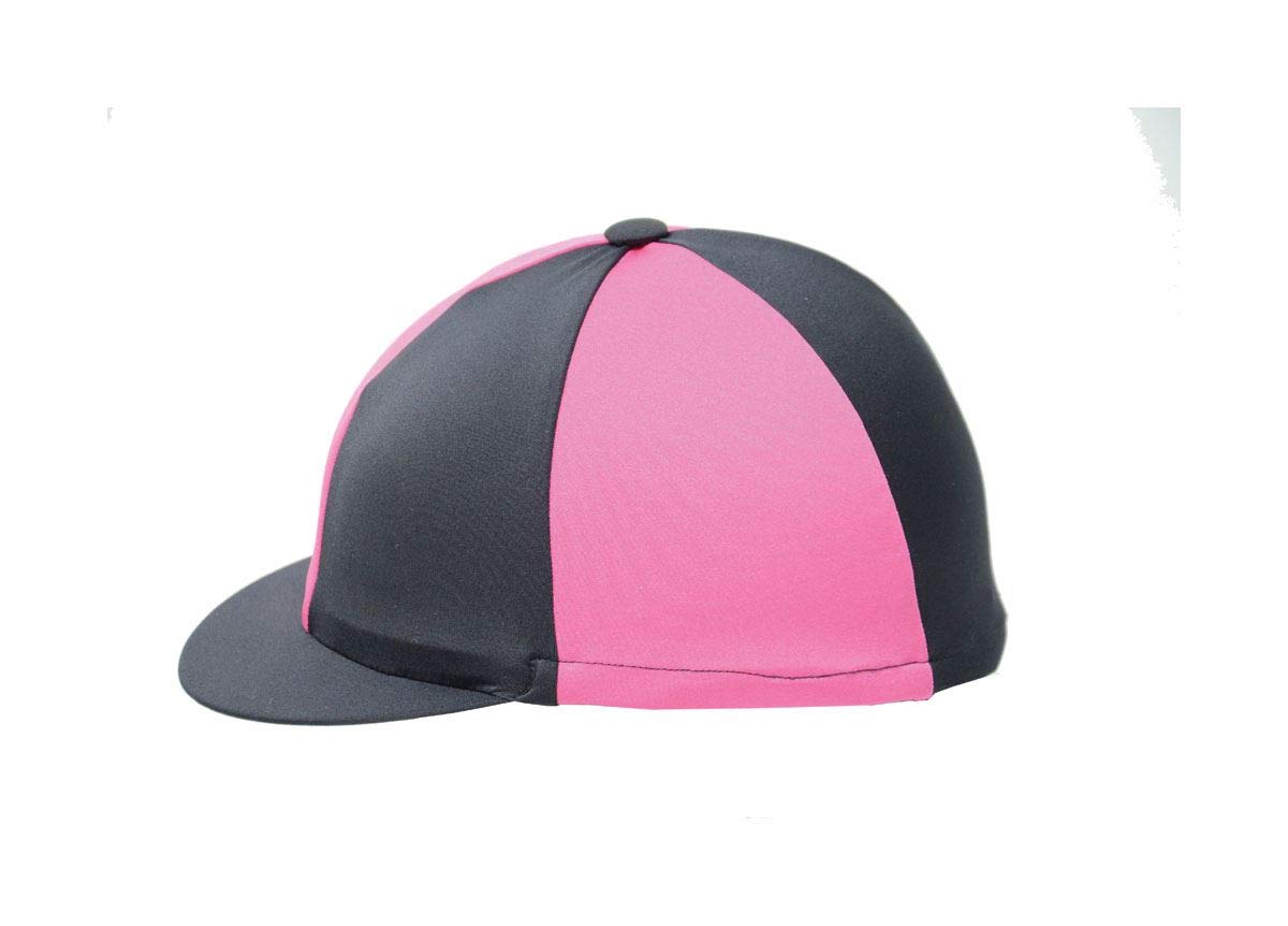 YH Hy Two Tone Lycra Silks Ladies Kids Hat Helmet Cover Horse Pony