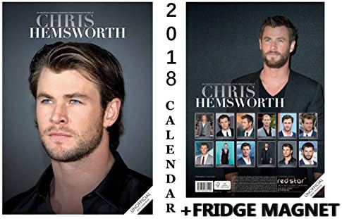 CHRIS HEMSWORTH CALENDAR 2018 + CHRIS HEMSWORTH REFRIGERATOR MAGNET
