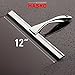 12-Inch Bathroom Shower Squeegee - Chrome Plated Stainless Steel - with Matching Suction Cup Hook Holder - 3M Adhesive Mounting Disc, 3M Hook,1 Replacement Rubber Blade - by HASKO Accessories