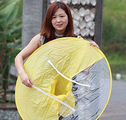 Wantis Magical Rain Coat Artifact UFO Umbrella Hands Free Charming Costum Yellow (1.55-1.8M(height)) - Thumbnail 2