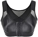 HENNY RUE Women's Non-Padded Sports Bra Front Closure Workout Yoga Bras 3 Step Adjustable