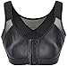 HENNY RUE Women's Non-Padded Sports Bra Front Closure Workout Yoga Bras 3 Step Adjustable