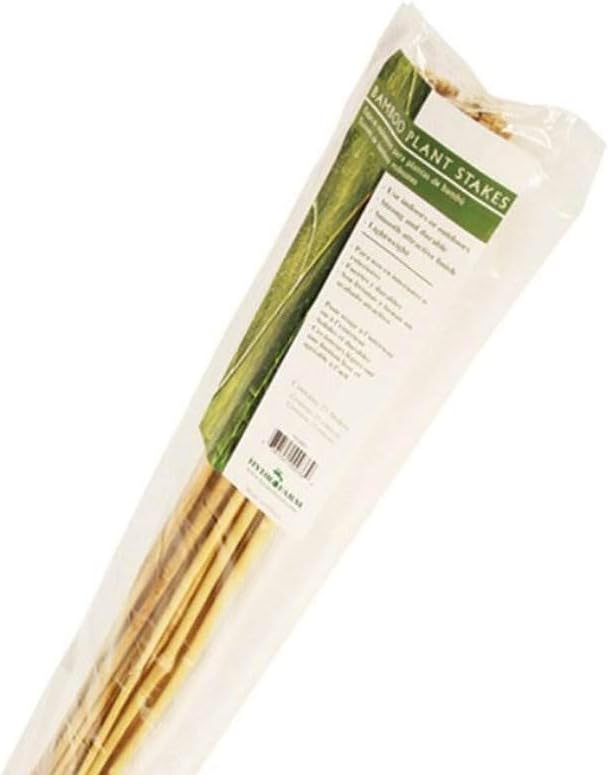 Hydrofarm HGBB4 4' Natural, Pack of 25 Bamboo Stake, 4 foot, Tan : Garden Stakes : Garden & Outdoor