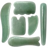 Domika Multi-shape Handmade Green Aventurine Jade Gua Sha GuaSha Scraping Massage Tool Stone