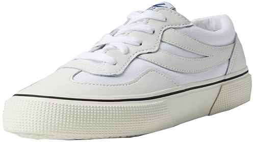 Superga Women's 2941 Revolley Leather Sneaker, White/Black, in