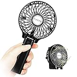 Funme Mini Handheld Fan, USB Desk Fan, Small Personal Portable Table Fan with USB Rechargeable Battery Operated Cooling Folding Electric Fan for Travel Office Room Household Black