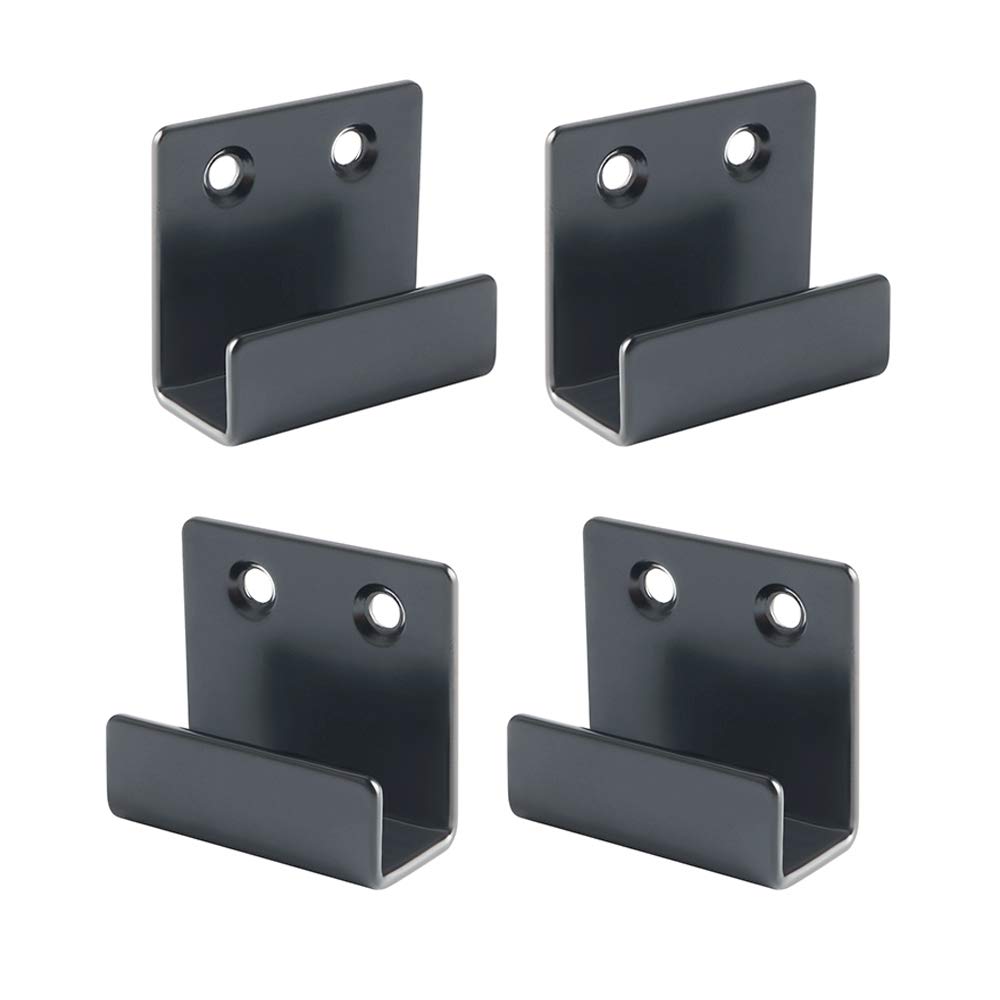 Sayayo Stainless Steel Picture Rail Hooks Picture Hanging Mirror Clips Mirror Fixings Hanging Kits Heavy Duty Ceramic Tile Display Bracket, Matte Black Finish, 4 PCS (15MM Inside Width) — image 1