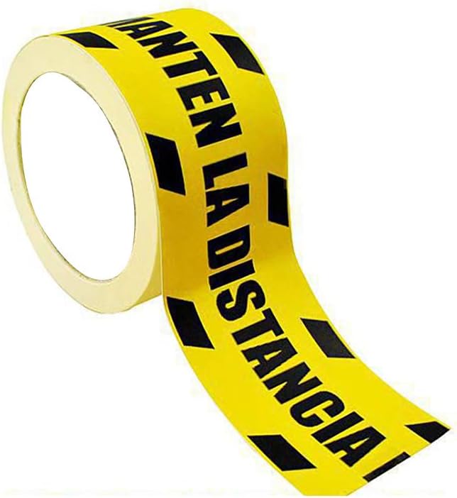 Adhesive Signal Tape 72 mm x 25 Metres Yellow/Black "Keep Distance" Brand No Brand, 1