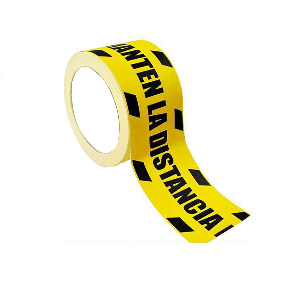 Adhesive Signal Tape 72 mm x 25 Metres Yellow/Black "Keep Distance" Brand No Brand