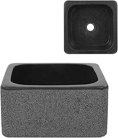 vidaXL Lavabo de Piedra de Río Negro Sanitario Baño Servicio Hogar 30x30x15 cm Piedra Natural 