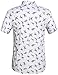SSLR Men's Cotton Crane Button Down Short Sleeve Casual Shirt (Medium, White)