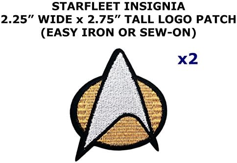 2 PCS Star Trek Starfleet Insignia Theme DIY Iron / Sew-on Decorative Applique Patches