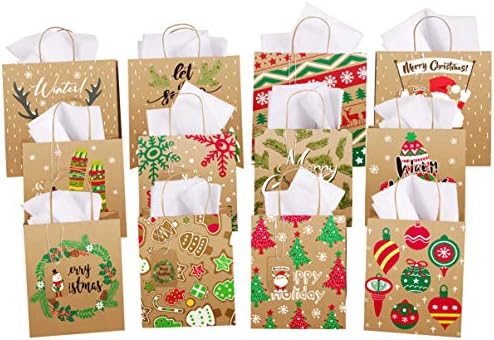 Download Toyandona 12pcs Bags Paper Christmas Craft Bag Assortment With Handles For Wrapping Holiday Gifts Amazon Com Au Health Personal Care PSD Mockup Templates
