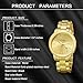 Gold Watch,Mens Gold Watch,Elegant Waterproof Analog Quartz Watch