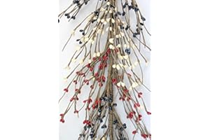 GENERIC Evron International EV-1005R Primitive Pip Berry Garland for Independent Day- Red, White, and Blue…