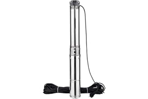 iMeshbean® Submersible Deep Well Pump,2 HP, 220V Submersible Water Pump with 33ft / 10M Long Cord, Heavy Duty (Built-in Control Box)