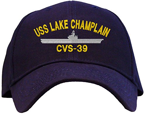 USS Lake Champlain CVS-39 Embroidered Baseball Cap - Navy Blue