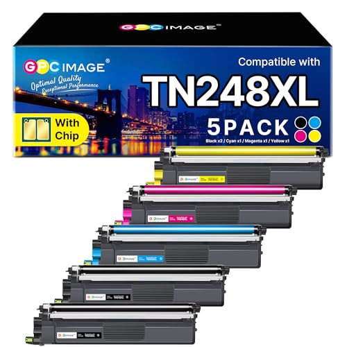 GPC IMAGE TN248XL Compatible with Brother TN248 XL for Brother MFC-L3760CDW Toner Brother MFC-L3740CDW MFC-L3740CDWE DCP-L3560CDW TN 248 DCP-L3520CDWE MFC-L8390CDW HL-L3240CDW HL-L3220CWE (5-pack)