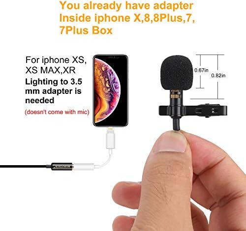 5mm microphone adapter for iPhone with lavalier mic.
