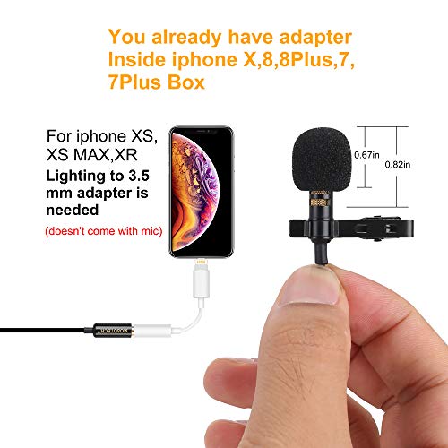 Lavalier Microphone with 79" Extension Cord, Omnidirectional Condenser