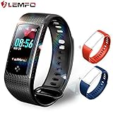 LEMFO Fitness Tracker, Colour Screen Heart Rate Monitor Swimming Waterproof Activity Tracker Smartband Sleep Monitor Pedometer Color Smart Bracelet Wristband for IOS Android