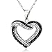 SILVER MOUNTAIN Two Tone 925 Sterling Silver Infinite Love Heart Pendant with CZ Necklace For Women, 18