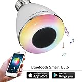 LIGHTSTORY Remote Control Bluetooth Smart LED Light Bulb Lamp with Speaker, Multi-Color Changing Light Bulb Speaker, Wireless Variable Optical LED Bulb (E26 Lamp Socket )