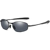 ZHILE Polarized Sunglasses Small Size Rectangular Metal Frame for Men and Women UV400 Protection