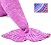 LAGHCAT Mermaid Tail Blanket Crochet Mermaid Blanket for Adult, Soft All Seasons Snuggle Mermaid Sleeping Bag Blankets, Classic Pattern, (56