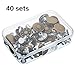40 Sets 17mm Jeans Button Tack Buttons Metal Replacement Kit with Storage Box, 2 Styles, Bronze