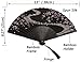 Folding Chinese Fan,Japanese Vintage Portable Hand Held Fans with Fabric Sleeve for Women (Black)
