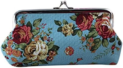 FUA® Elegant Lady Retro Vintage Flower Small Wallet Hasp Purse Clutch Bag (B)