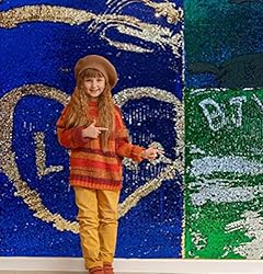 Sensory Wall Sequin Flip Fabric for Kids,0.2" Large