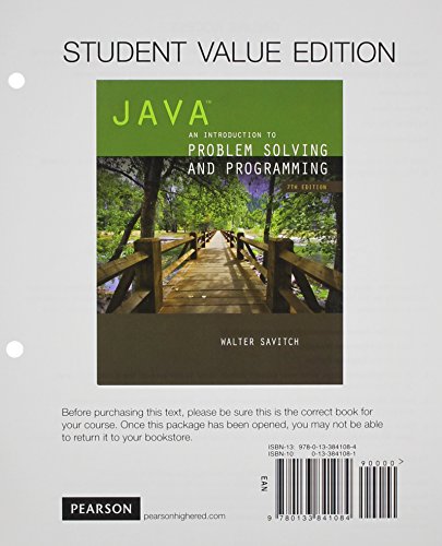 Java: An Introduction to Problem Solving and Programming, Student Value ...