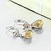 Gem Stone King 925 Sterling Silver Citrine Drop Earrings For Women (10.00 Cttw, Gemstone Birthstone, Briolette Cut 12X8MM)