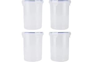 OEBUAFI 4 Pack 1000ml Paint Storage Cups with Mixing Balls and Brushes for Leftover Paint Airtight Transparent Containers wit