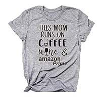 nurrat Women Casual O-Neck Short Sleeve Letter Print Pullover T-Shirt Top Knits & Tees Light Gray