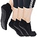 Yoga Socks for Women Non Skid Slipper Socks with Grips Barre Socks Pilates Socks for Women (black 3 pack, Women Size 6-10)