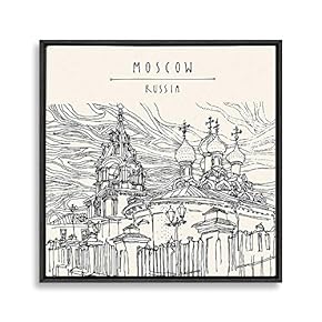 Framed Travel Architecture Sketch Home Artwork for Living Room Bedroom