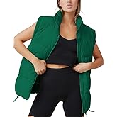 Athlisan Womens Zip Up Puffer Vest Stand Collar Sleeveless Padded Jacket Coat