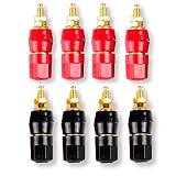 Besmelody 8-Pack 4mm Banana Plug Socket Connector, Binding Post for Amplifier Speaker Terminal in-Wall Plate