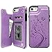 SUPWALL Compatible with iPhone 7 & 8 (4.7 inch) Card Holder Case, Purple Butterfly Folio Leather Case