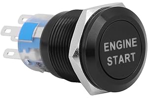 12V DC LED Car Engine Start Stop Push Button Switch Ignition Starter Switch Universal Metal Press LED Push Button Switch Whit