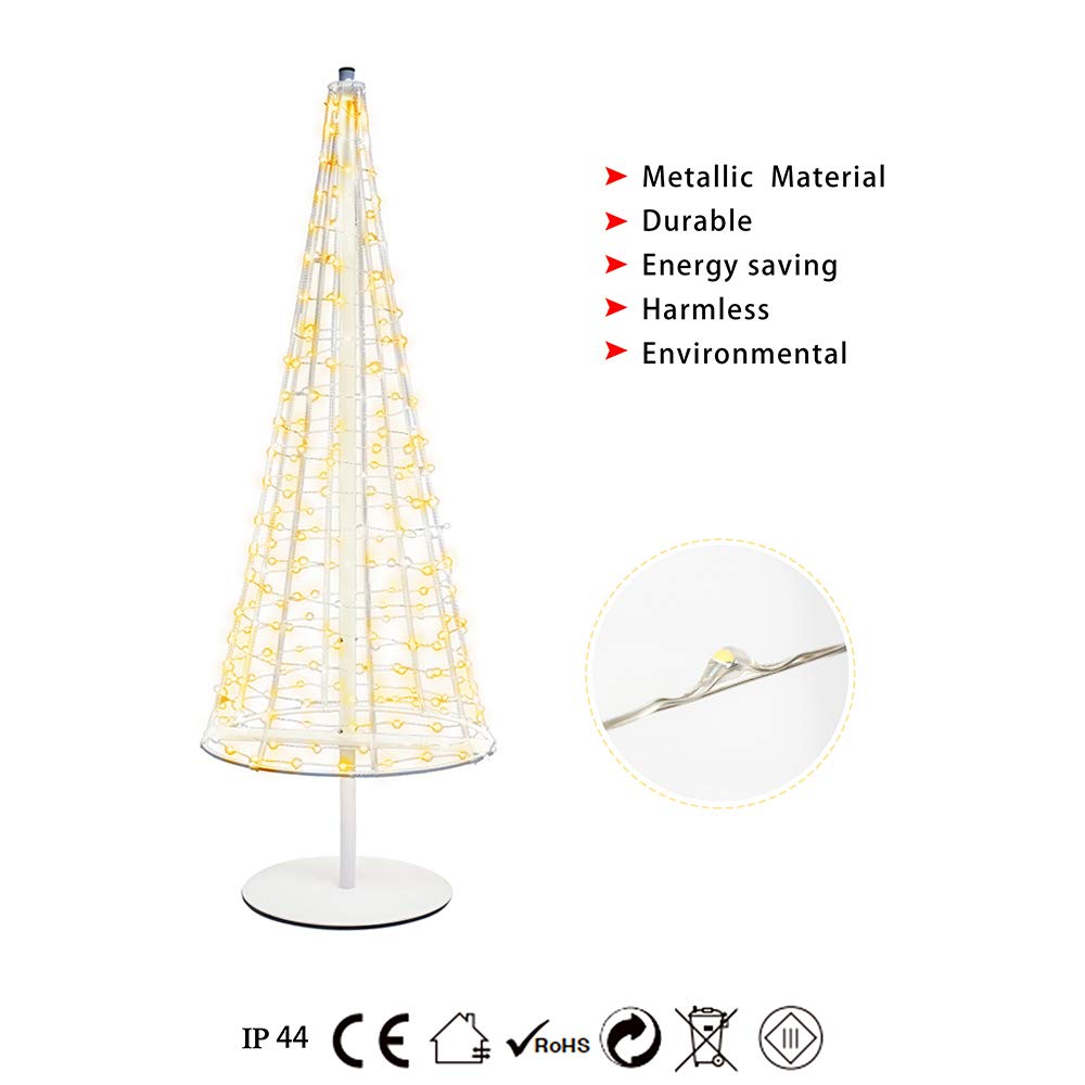 HONESTY 3.3FT Metal Tree Foldable,Home,Festival,Party,Wedding,Indoor and Outdoor Use,Warm White