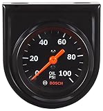 Bosch SP0F000052 Style Line 2" Mechanical Oil Pressure Gauge (Black Dial Face, Black Bezel)