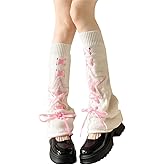 Snadulor Girls Kawaii Leg Warmers Cute Knit Leg Warmers for Women Girls Baggy Ripped Leg Warm Socks Long Boot Socks
