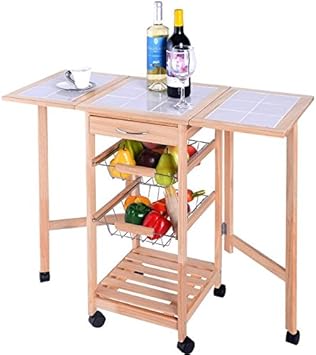 Ausziehbar Küche Trolley Insel Warenkorb – aus Kiefernholz