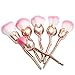Makeup Brush,Rose Brushes,Hometom 6 Pcs Rose Face Powder Blush Brush Makeup Brush (Gold)