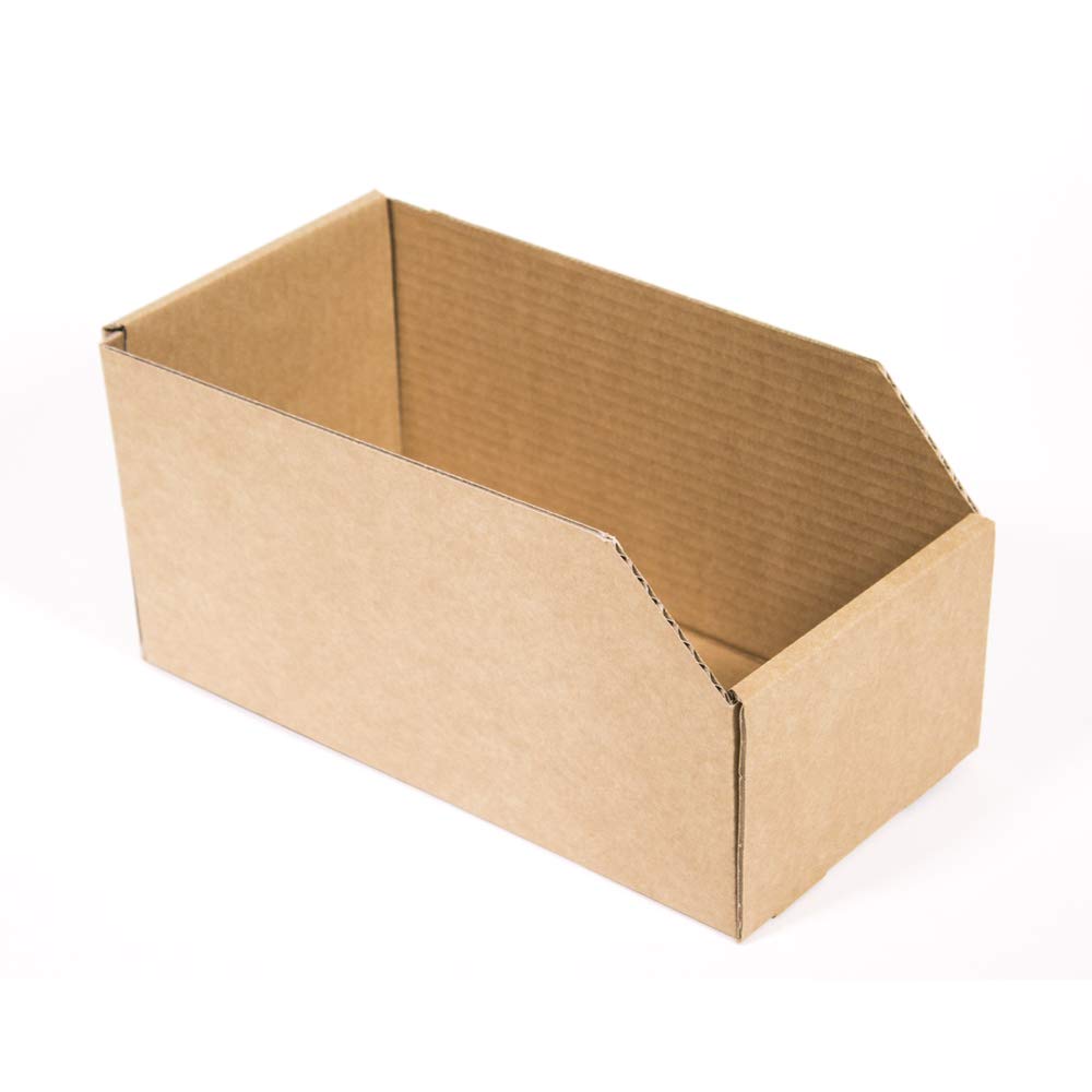ONLY BOXES Pack of 10 Open Cardboard Storage Boxes Cardboard Storage Tray Internal Dimensions 20 x 10 x 10 cm Ideal for Organizing