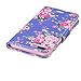 iPhone 8 Plus Wallet Case, iPhone 7 Plus (5.5 Inch) Case, JanCalm [Card/Cash Slots] [Wrist Strap] Design Dual- Use Flip Pattern Premium PU Leather Fold Wallet Pouch Cover + Pen (Purple and Flower)